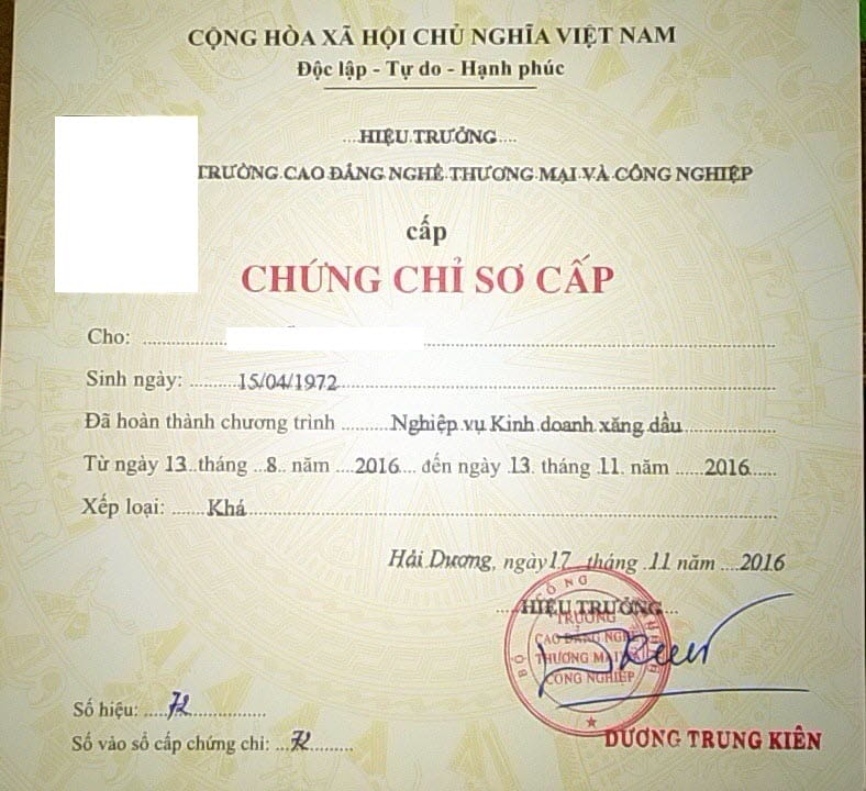 Chứng chỉ nghiệp vụ kinh doanh xăng dầu, học nghiệp vụ kinh doanh xăng dầu