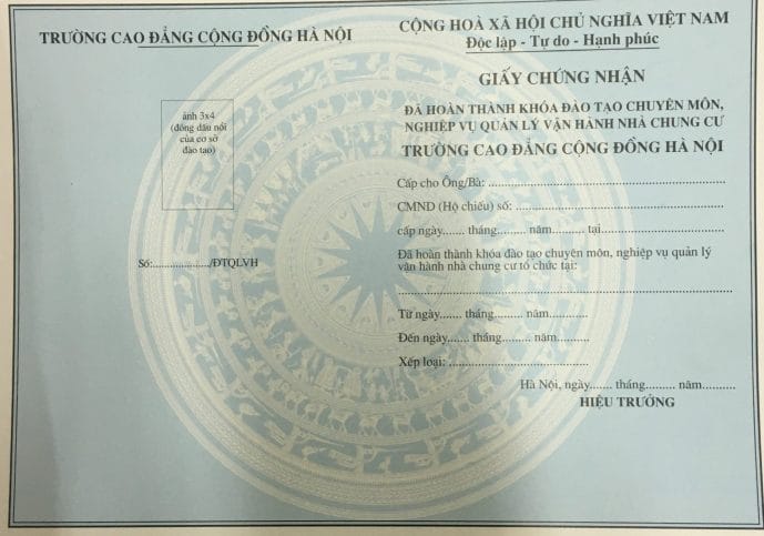 Đăng kí học chứng chỉ quản lý vận hành tòa nhà 4 chứng chỉ vận hành nhà chung cư