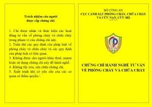 Mẫu chứng chỉ hành nghề pccc