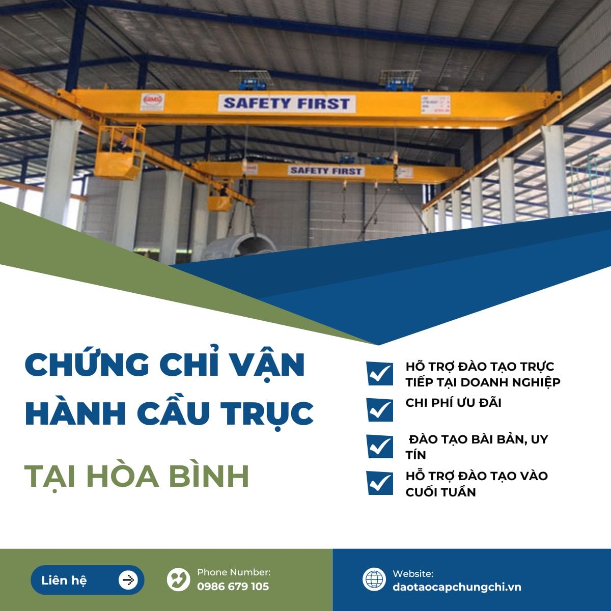 Chứng chỉ vận hành cầu trục tại Hòa Bình – Đào tạo tại doanh nghiệp